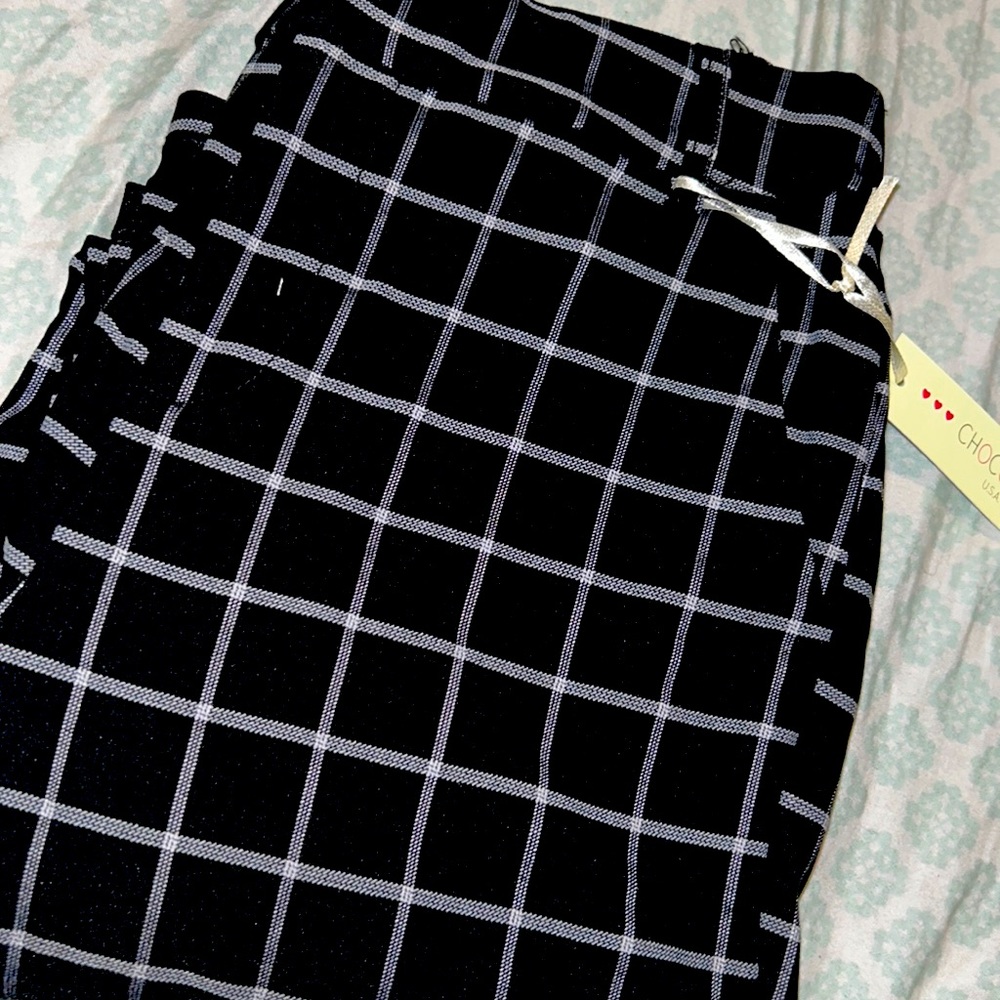 black and white plaid dress pants they are tight fitting